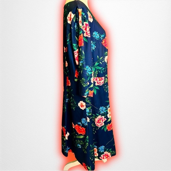 NWOT Eliza J ‘Mandy’ Navy Blue 3/4 Sleeve Fit & Flare Style Dress Plus Size 18W - Picture 13 of 16